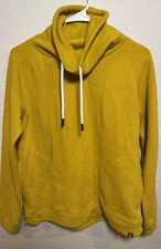 Joules Nadia Mock Neck Pullover Sweatshirt Yellow Women’s US 8 Pockets