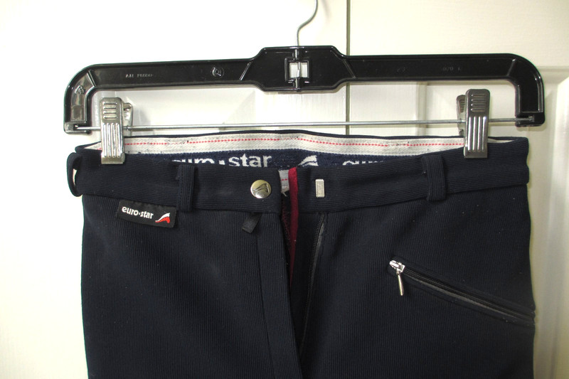 Eurostar Leather Full Seat Breeches Womens 26R Navy Blue