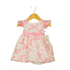 Marmellata Baby Girls Pink White Butterfly Dress Set Size 9 Mo Special Occasion