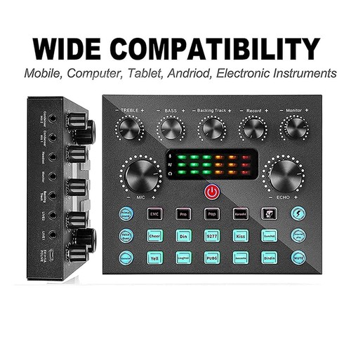 V8S Live Externe Soundkarte Voice Changer Soundkarte mit Mehreren Soundeffe5686 - Bild 4 von 10