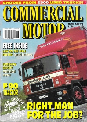 TWO 1992 COMMERCIAL MOTOR  MAGAZINES.  25 JUNE-1 JULY.  AND 27 AUGUST-2 SEPT.