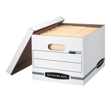 Bankers Box 00703 12-Pack Basic-Duty File Storage Box with Lid Letter/Legal