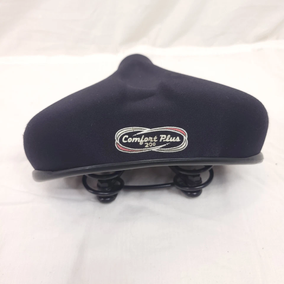 Assento de bicicleta AVENIR Comfort Plus 200 vintage preto mola sela suspensão retrô - Imagem 3 de 4
