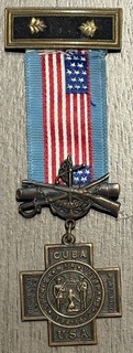 1898 1902 Military Medal Ribbon Pin Spanish War Veterans United USA Portorico