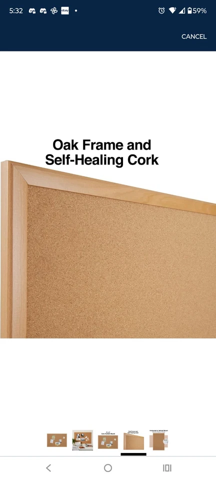 Staples Cork Bulletin Board, 3 x 2 Feet, Oak Frame, Vertical or Horizontal Mount - Image 4 of 4