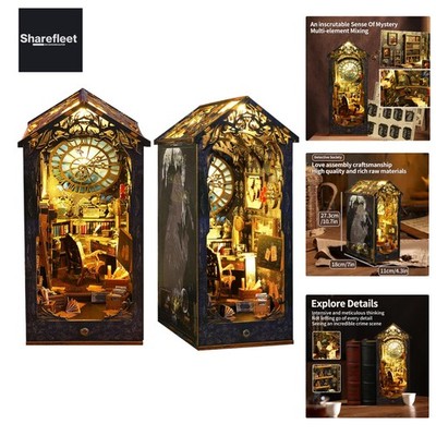 CRIOLPO Book Nook Kit-DIY Puppenhaus Holz Miniatur Haus Kit, Buch Ecke Miniat...