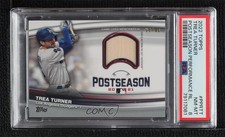 2022 Topps Series 1 Postseason Performance Relics 29/99 Trea Turner PSA 8 0mx2