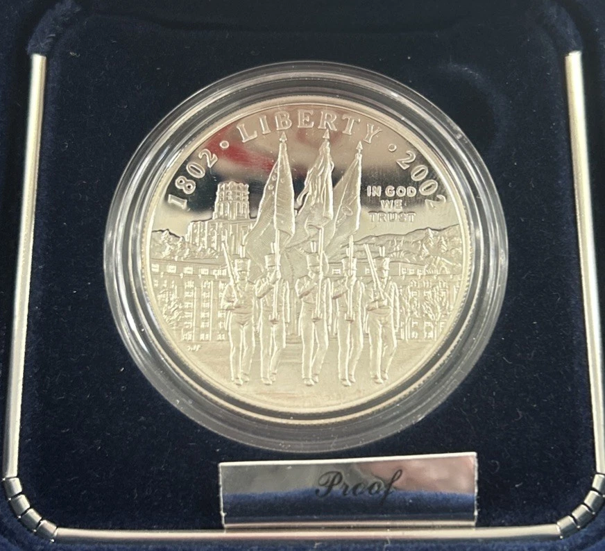 2002 US Military Academy Bicentennial Proof Silver Dollar Coin W/Box & COA - Image 2 of 4