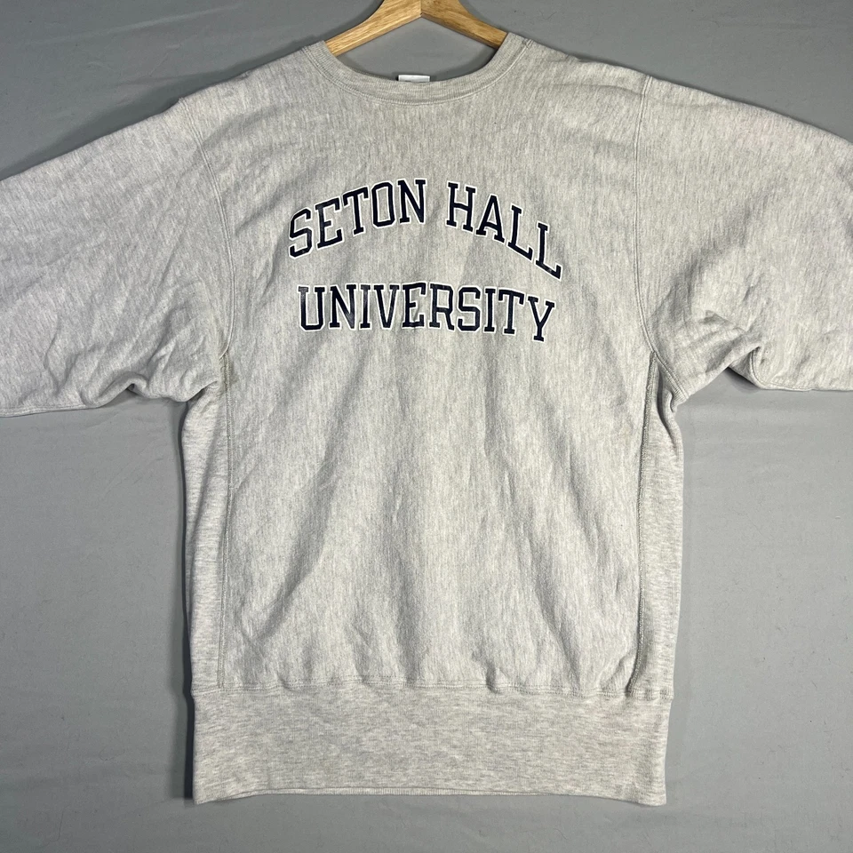 Seton Hall Pirates Sweatshirt Mens XL Gray Vintage Champion Reverse Weave 90s - Image 4 of 4