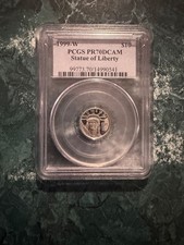 1999 W PCGS PR70DCAM STATUE OF LIBERTY REAGAN LEGACY SERIES 1/4 OZ PLATINUM $25 3956.00 per troy oz