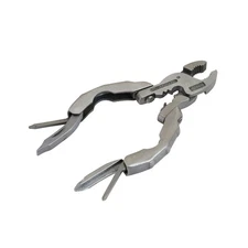 ST50016 Polished Stainless Steel 9-in-1 Micro Pocket Multitool with Screwdriv...