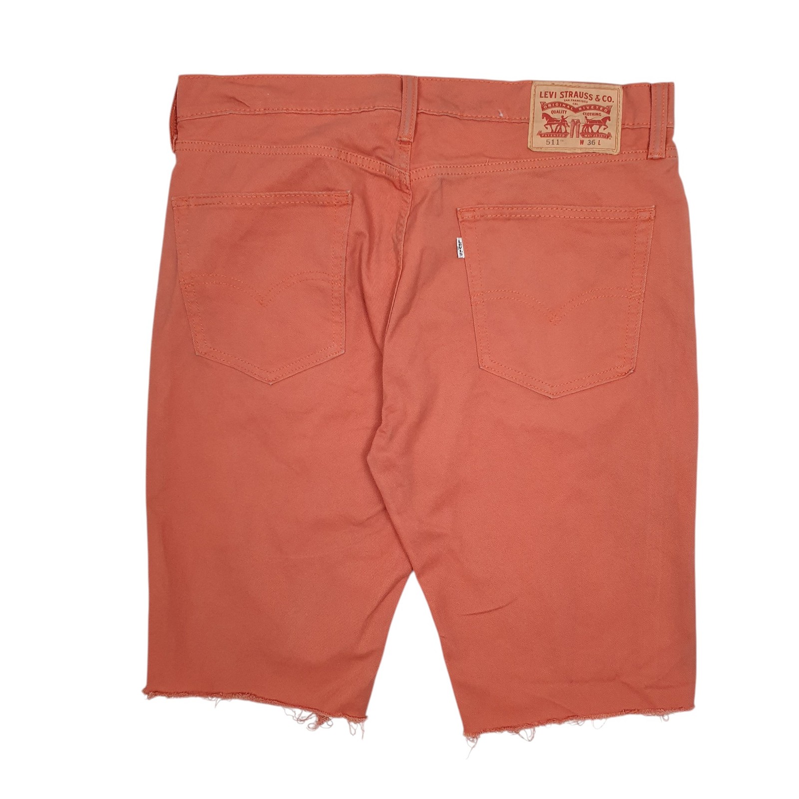 LEVIS Orange Denim Jeans Cotton Blend Shorts Mens W36 image 3