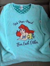 Disney Little Mermaid Long Sleeve Sleepwear Pajama Top Long Soft Fleece Sm 4-6