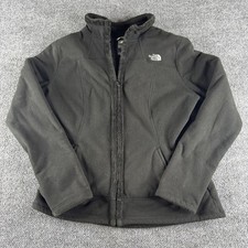 The North Face Womens Black Full Zip Fleece Jacket Mock Neck Large