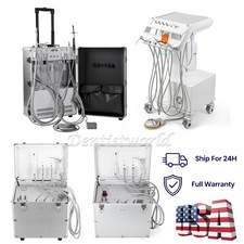 Portable Dental Mobile Delivery Unit Cart with Air Compressor Suction System 4H