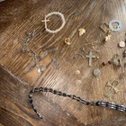 Huge Lot Of Vintage Costume Jewelry 1970’s Pins Pendant Chain Necklace Religious