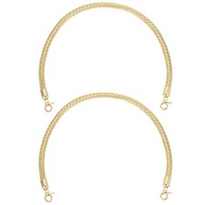 2Pcs PU Leather Handbag Handles, 60cm/23.6" Braided Purse Straps, Gold