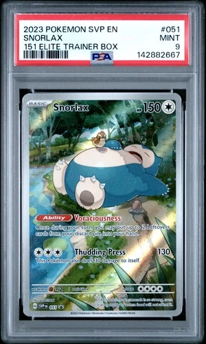 2023 POKEMON SVP EN-SV BLACK STAR PROMO 151 ELITE TRAINER BOX #051 SNORLAX PSA 9