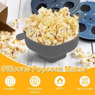 Faltbare Silikon Popcorn Schüssel Mikrowelle Maschine mit Deckel für gesunde Snacks Ofen