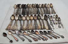 Lot of 100 Assorted Silverplate Souvenir Teaspoons & Demitasse Spoons - Lot#402