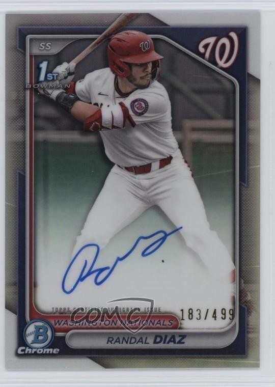 2024 Bowman Draft Chrome Prospect Refractor 183/499 Randal Diaz #CPA-RD Auto