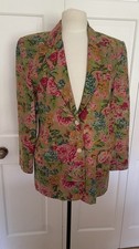 Vintage 90s GAP Floral Colorful Linen Cotton Boyfriend Blazer