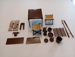 Vintage 1972, Mattel, Big Jim, Camper/Van Accessories, Lot Of 18 Pieces...