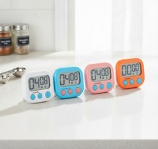 Digital Kitchen Timer, 4 Pack, Big Display, Loud Alarm, Magnetic Backing Stand