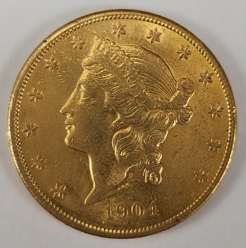 1904 S $20 LIBERTY HEAD GOLD DOUBLE EAGLE COIN San Francisco Twenty Dollar