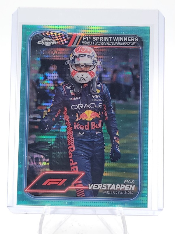 MAX VERSTAPPEN 2024 TOPPS CHROME F1 SPRINT WINNERS AQUA PULSAR /150 #149 Q6031