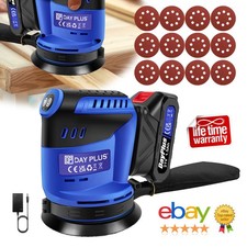 2000W Cordless Random Orbital Sander 21V 5Inch Dust Bag Discs Machine w/ Battery