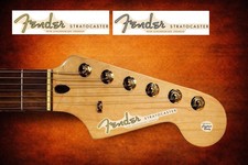 1 Fender Stratocaster Vntg Decal Headstock Gold Grey Waterslide Guitar Guitar