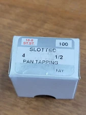 #4x1/2 Pan Head Slotted Tapping Screws Stainless Steel (100). SW