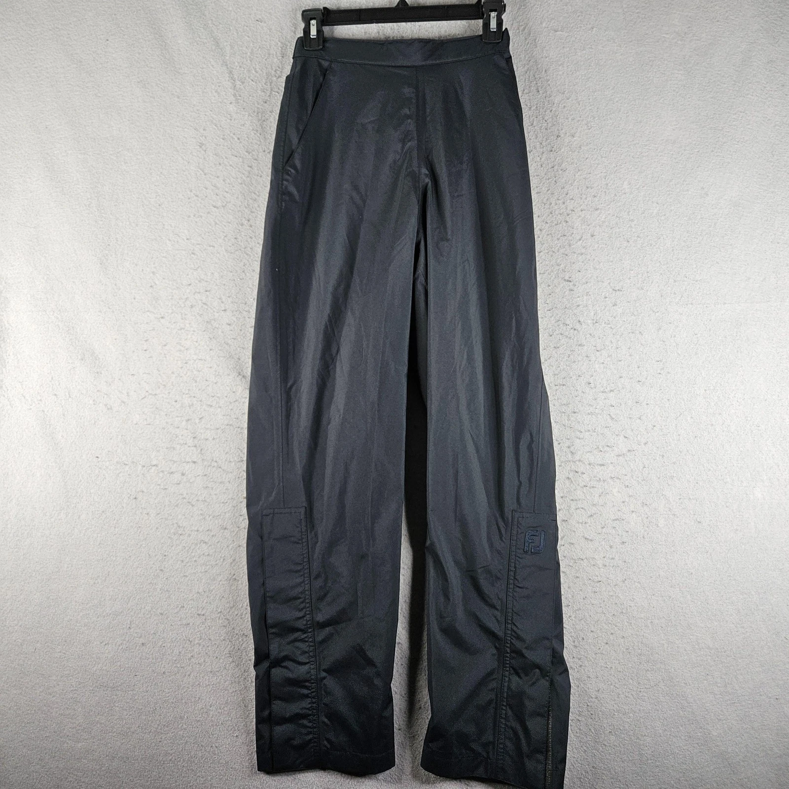 FootJoy DryJoys Pants Womens XS Black Waterproof Elastic Waist Adjustable Golf