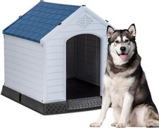 39-Inch Dog House Indoor Outdoor Durable Ventilate Waterproof Pet Plastic Dog