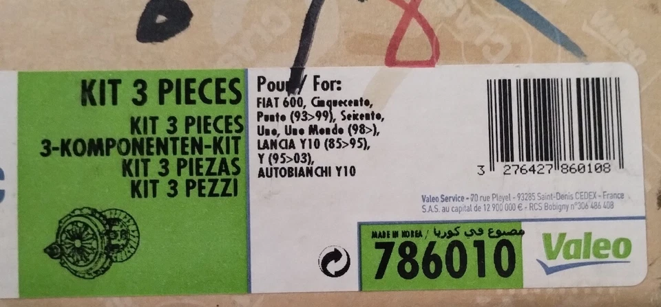 Kit d'embrayage VALEO CLASSIC KIT3P - 786010 - Image 2 of 4