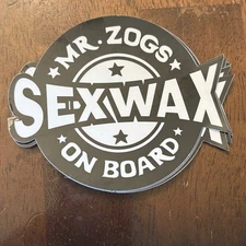 Mr. Zogs Sex Wax Sticker 4" Black/White Surf Original Surf