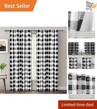 Buffalo Check Curtains Blackout Thermal Insulated Room Darkening 2 Panels 84 ...