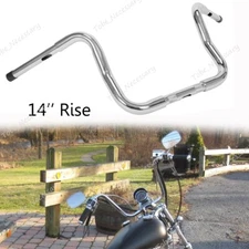 Chrome Rise 14" Meathook Ape Hanger Bar Handlebar For Touring Electra Glide 86+