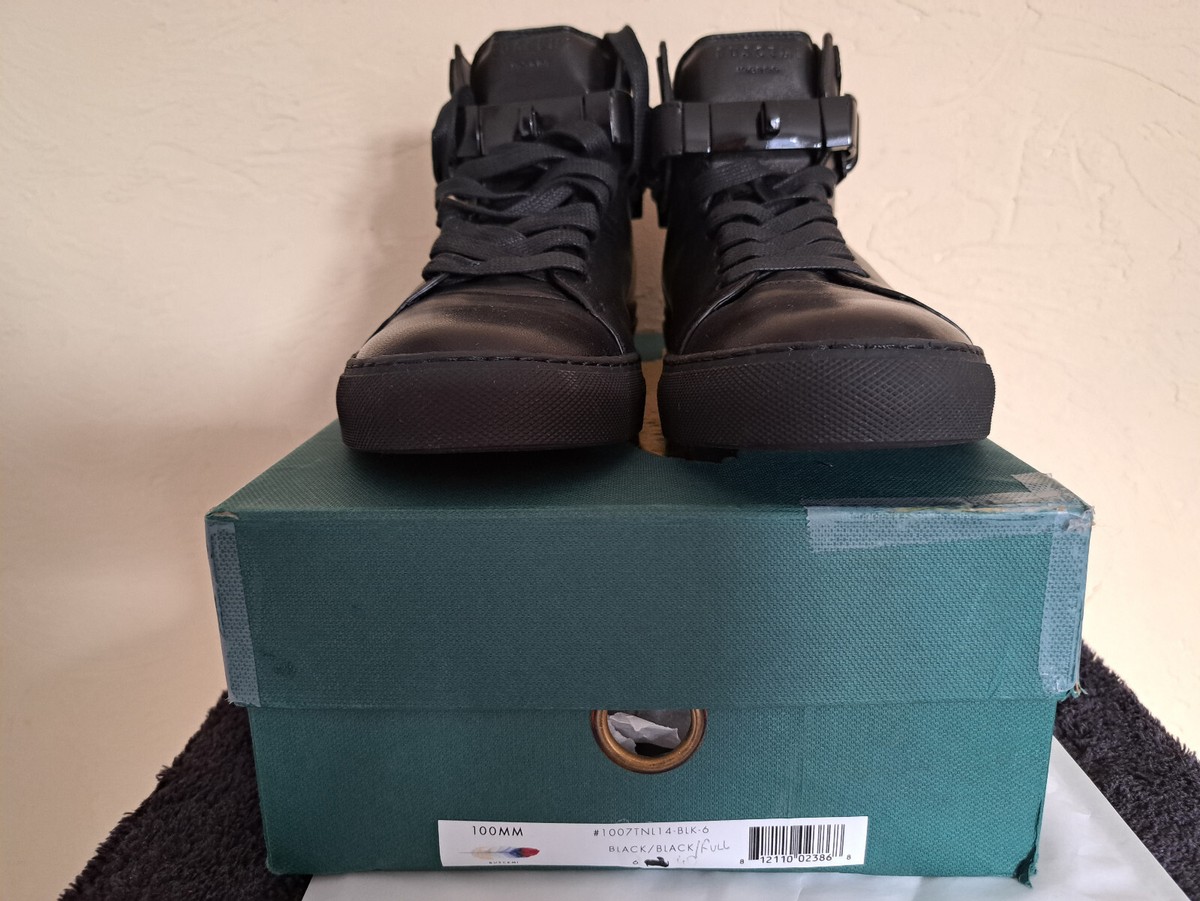Baskets Buscemi 100mm - Cuir Lisse Noir - Pointure 40 EU - Neuf Avec Boîte