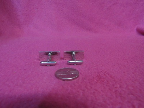 Gemelos rectangulares antiguos de punto lateral chapados en plata DB7 de colección - Imagen 4 de 4