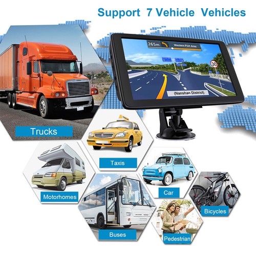Sat Nav Touch Screen Maps Spoken Direction 8G GPS Navigation 7"Inch Truck Car HD - Picture 12 of 21