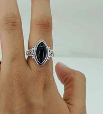 Black Onyx Gemstone 925 Sterling Silver Handmade Ring All Size Cu-09