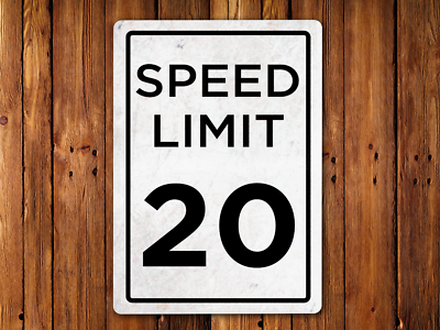 Speed Limit - 20 MPH - USA Metal Street Sign, Memorabilia, Highway 