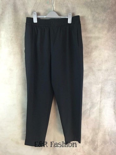 Zara Nero Pantaloni con elastico in vita RIF: 7601 683 | eBay
