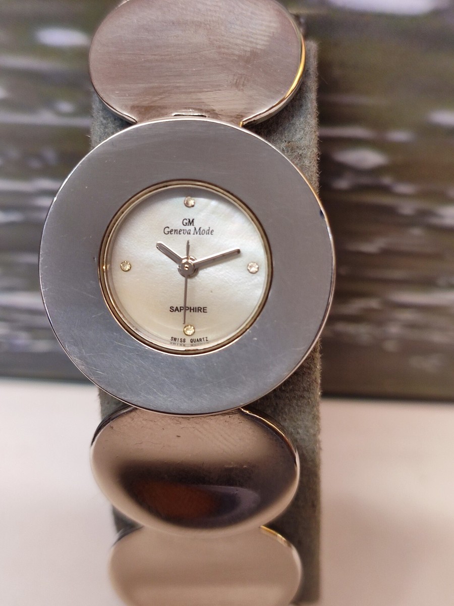 GENEVA MODE QUARTZ MOTHER OF PEARL WHITE DIAL 5413L SWISS