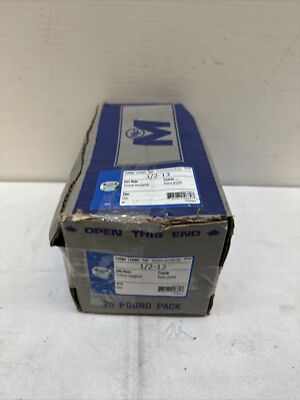 1/2''-13 Zinc Plated Grade 2 Steel Coarse Thread Finished Hex Nuts HNS-236