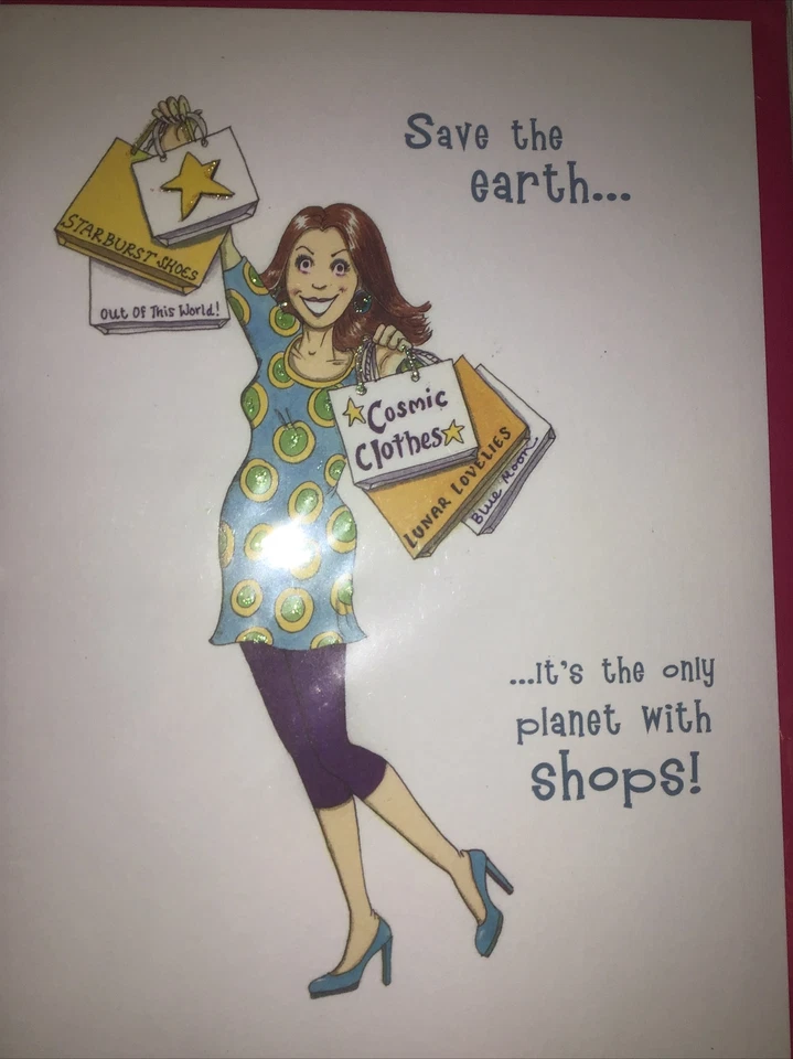 Спасти Землю... это единственная планета с магазинов! карта с розовым конверт - Изображение 2 из 2