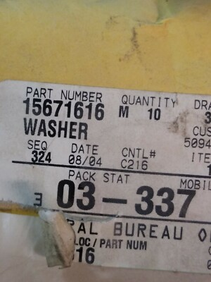 #ad NEW GM Workhorse Washer SPL FT 15671616 sold individually $2.63
