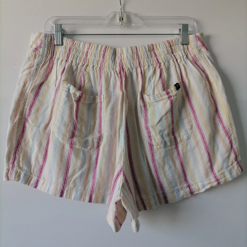 Gap Womens Ivory & Blue Flat Front Multi Striped Pull On Shorts Size L Lot Of 2 - Image 3 of 4